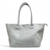 LOLA – Tas van Italiaans leer met python‑embossing – Grijs