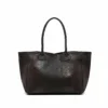 LOLA – Tas van Italiaans leer met python-embossing – Chocolade