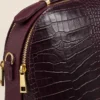 Tas NOA Burgundy van leer met crocoprint – Gemaakt in Italië