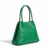 LOLA – Tas van Italiaans leer met python-embossing – Groen