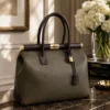 NORA – Tas van Italiaans dollaro-leer – Taupe & Donkerbruin