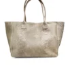 LOLA – Tas van Italiaans leer met pythonprint – Taupe