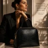 Tas NOA Black leer met crocco-motief – Gemaakt in Italië