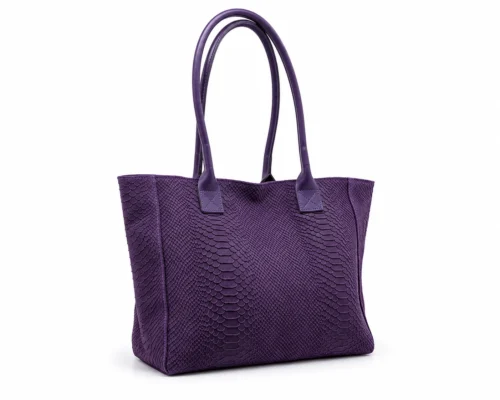 LOLA – Tas van Italiaans leer met python‑embossing – Paars