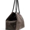 LOLA – Tas van Italiaans leer met python-embossing – Chocolade