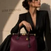 NORA – Tas van Italiaans dollaro‑leer – Bordeaux & Donkerbruin