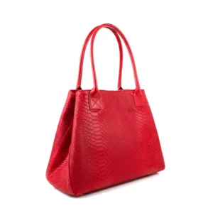 LOLA – Tas van Italiaans leer met python-embossing – Rood