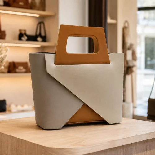 CARLA – Iconische leren tas in kleur Taupe Camel Gold - Italië