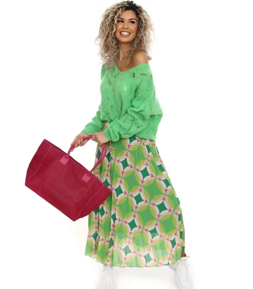 LOLA – Tas van Italiaans leer met pythonstructuur – Fuchsia