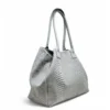 LOLA – Tas van Italiaans leer met python‑embossing – Grijs