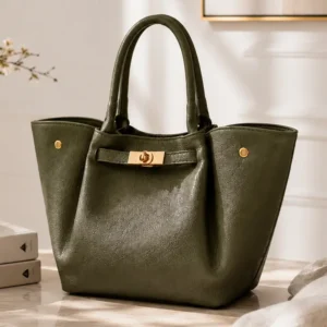 Yara Khaki leren tas – Italiaans fabricaat