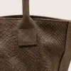 LOLA – Tas van Italiaans leer met python-embossing – Donker taupe