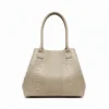 LOLA – Tas van Italiaans leer met pythonprint – Taupe