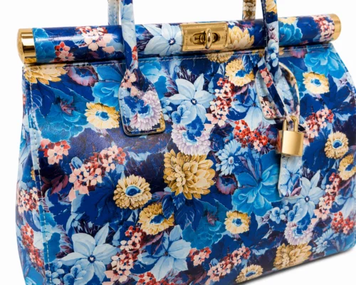 NORA - Jardin d'Azur | Leren handtas Gemaakt in Italië