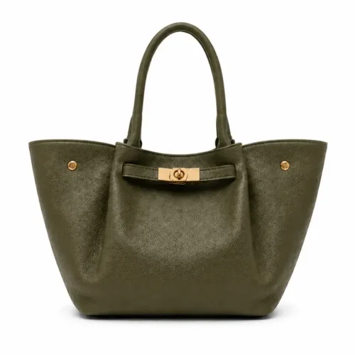 Yara Khaki leren tas – Italiaans fabricaat