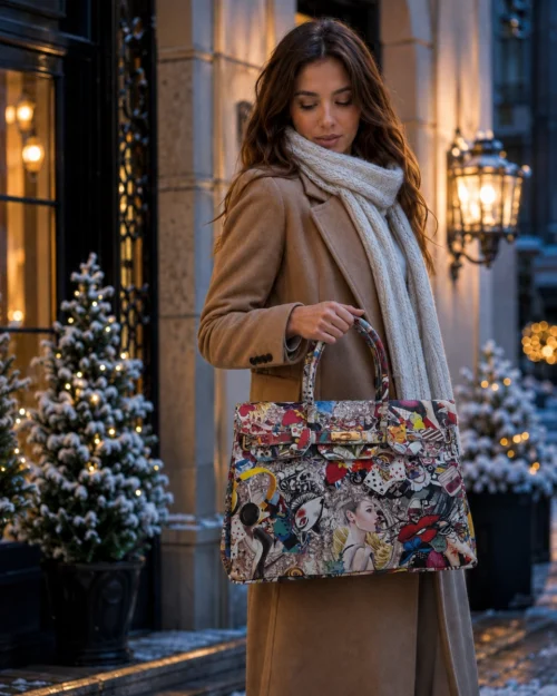 Tas ARIA – Meer­kleurig leer – Italiaanse fabricage