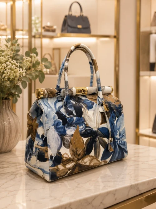 NORA - Magnolia Blu - Leren tas gemaakt in Italië