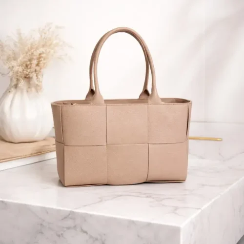 BELLA CLASSICA – Leren shopper in blushroze | Gemaakt in Italië