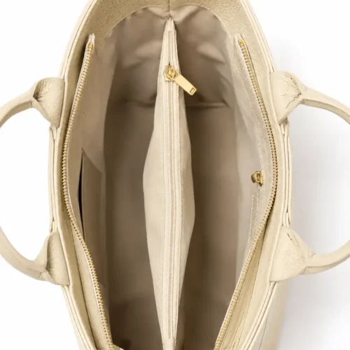 BELLA CLASSICA – Leren shopper in beige | Gemaakt in Italië