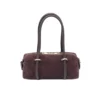 Suie Valentini Suède kleine barrel-crossbodytas, gemaakt in Italië